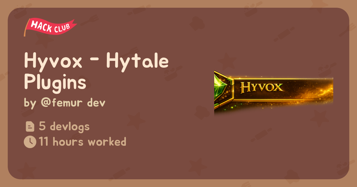 Hyvox - Hytale Plugins - Flavortown
