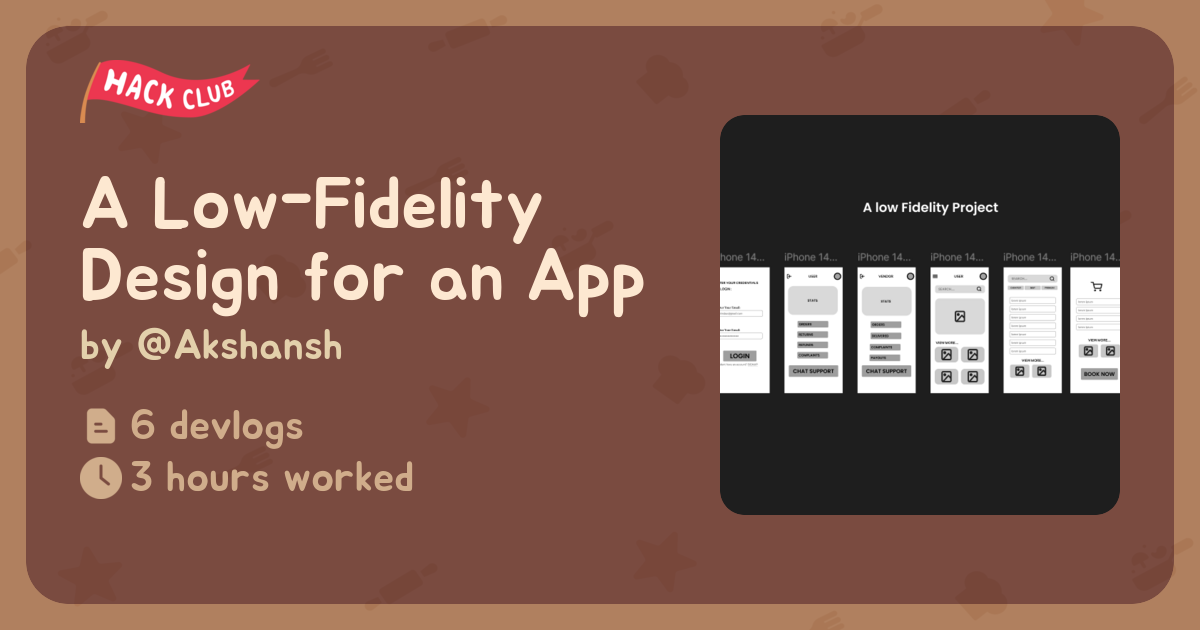 A Low-Fidelity Design for an App - Flavortown