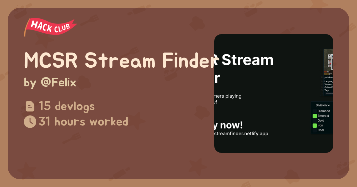 MCSR Stream Finder - Flavortown