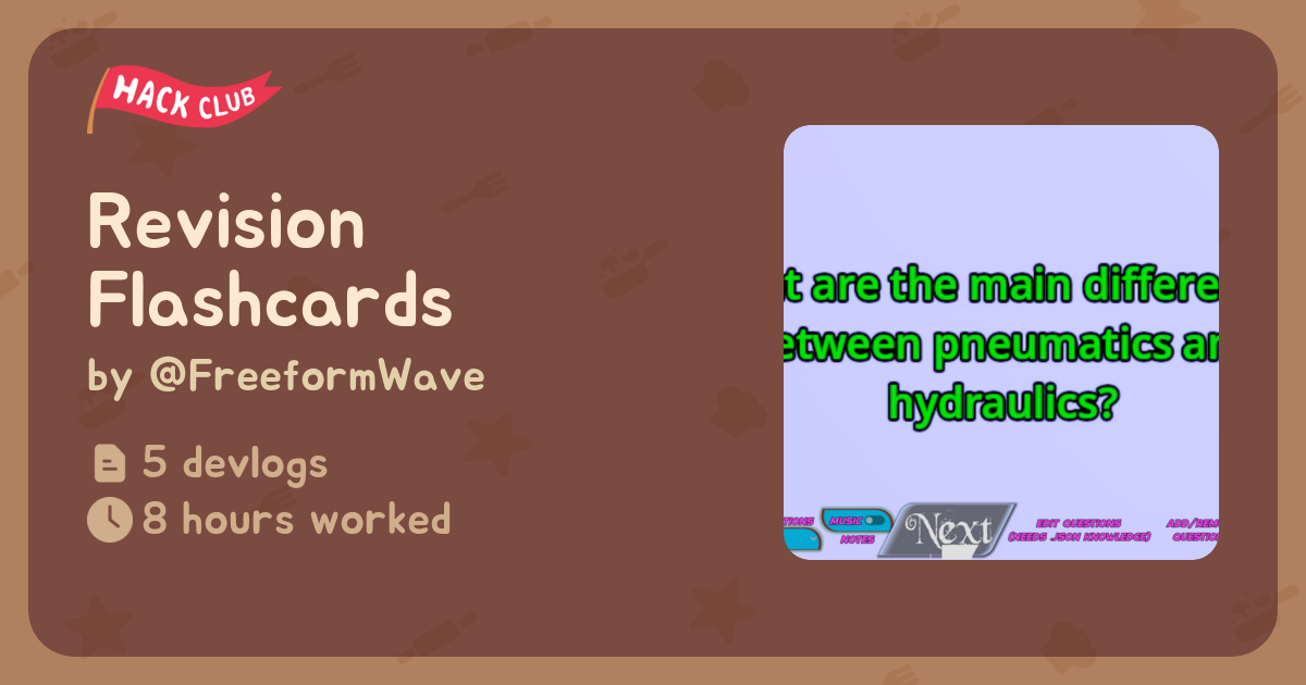 Revision Flashcards - Flavortown