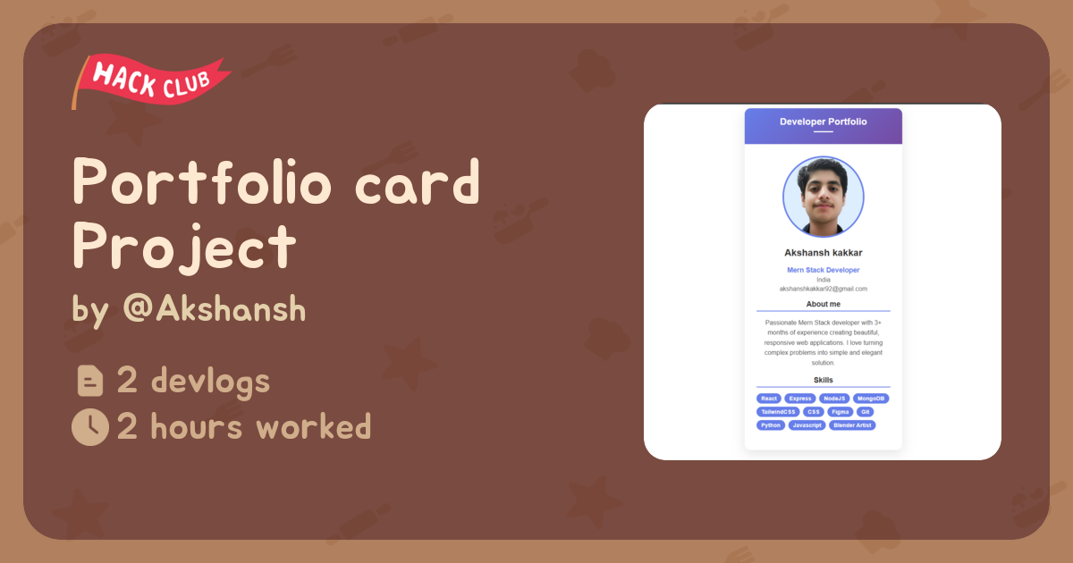 Portfolio card Project - Flavortown