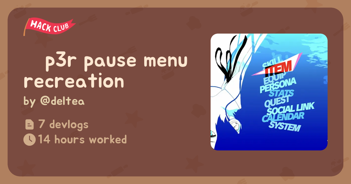 🔫 p3r pause menu recreation - Flavortown