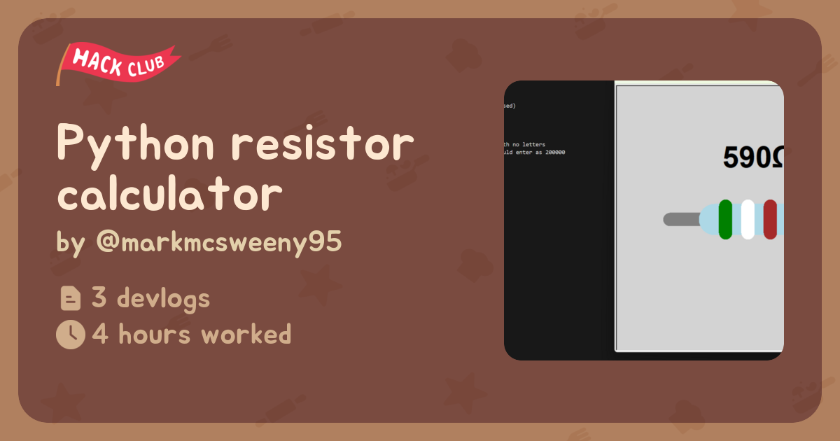 Python resistor calculator - Flavortown