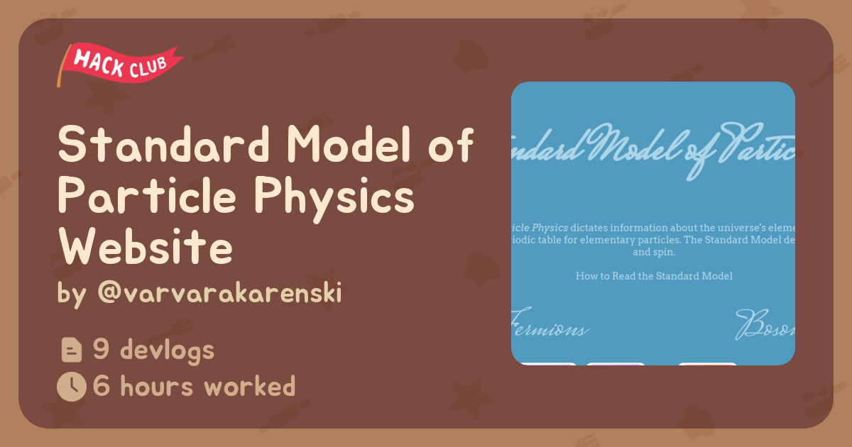 Standard Model of Particle Physics Website - Flavortown