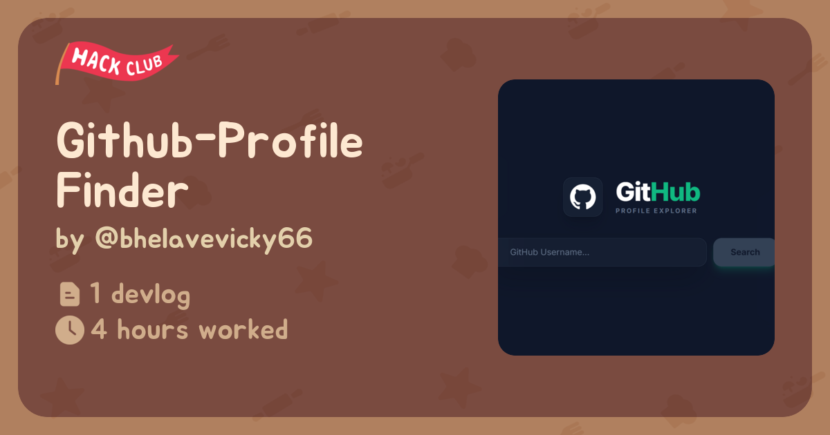 Github-Profile Finder - Flavortown