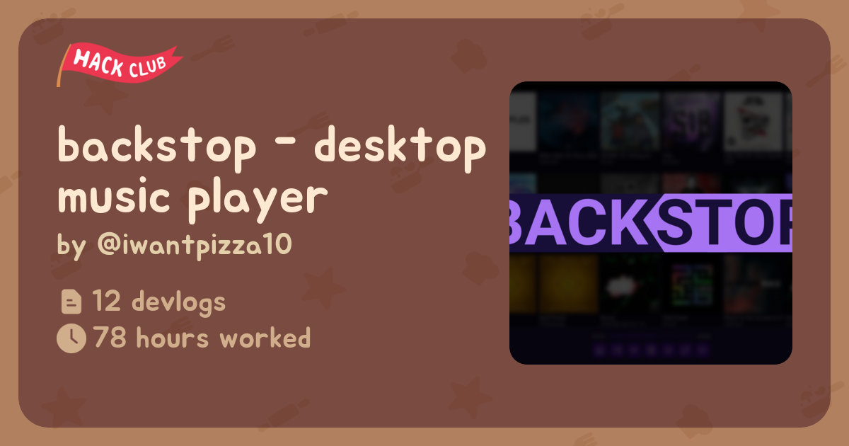 backstop - desktop music player - Flavortown
