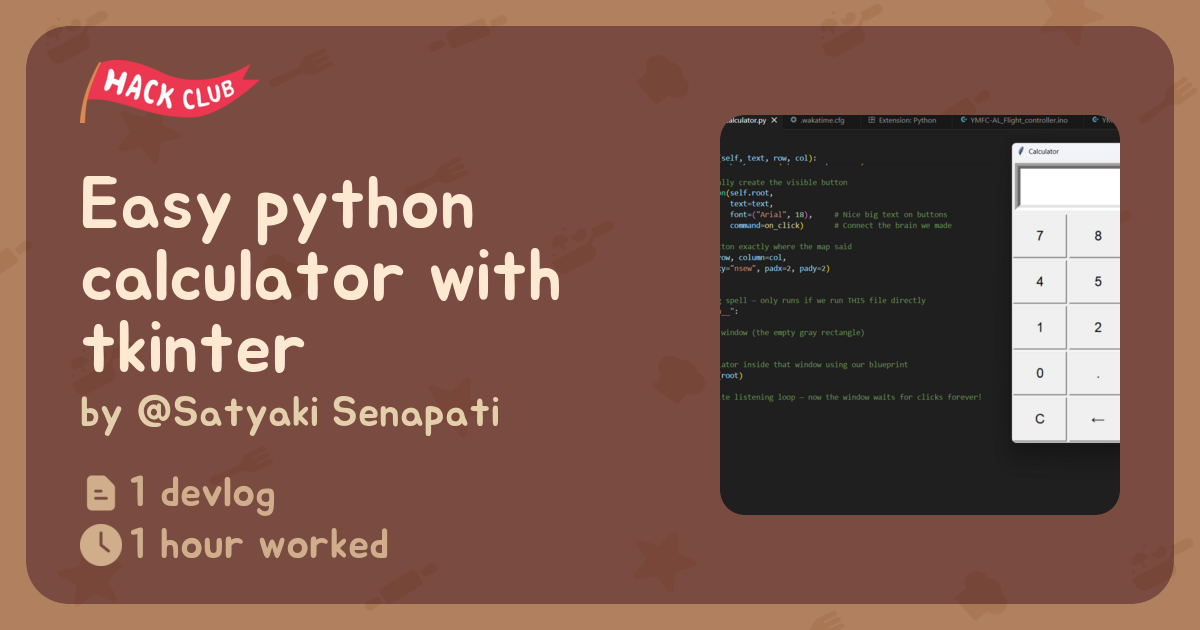 Easy python calculator with tkinter - Flavortown