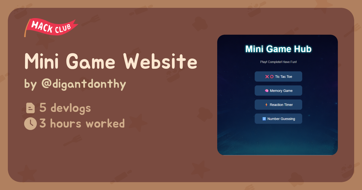 Mini Game Website - Flavortown