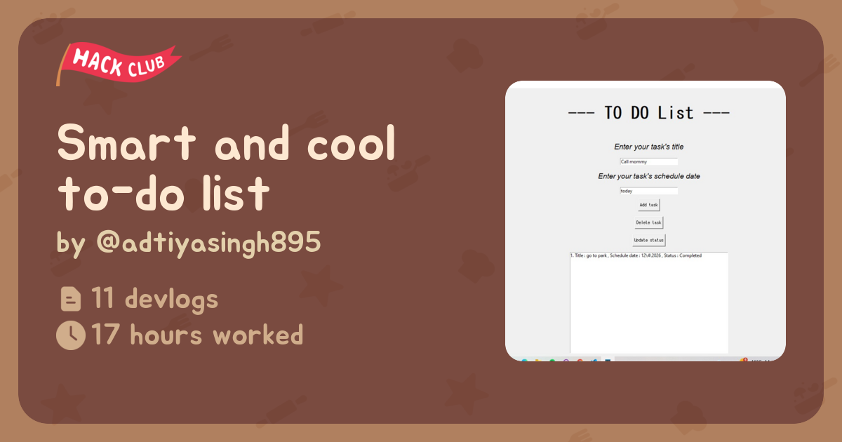 Smart and cool to-do list - Flavortown