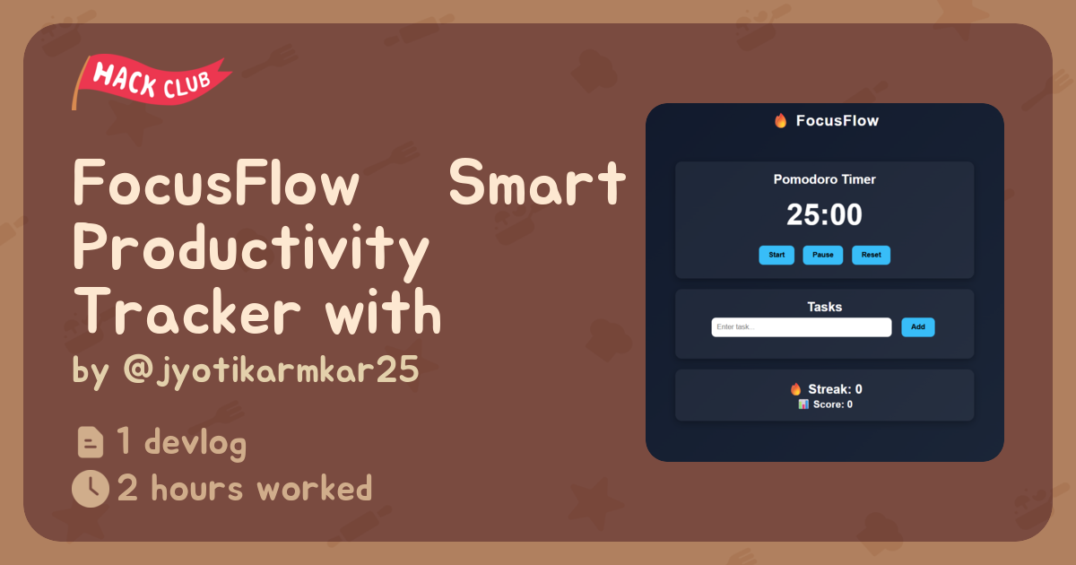 FocusFlow – Smart Productivity Tracker with Pomodoro & Streak System ...