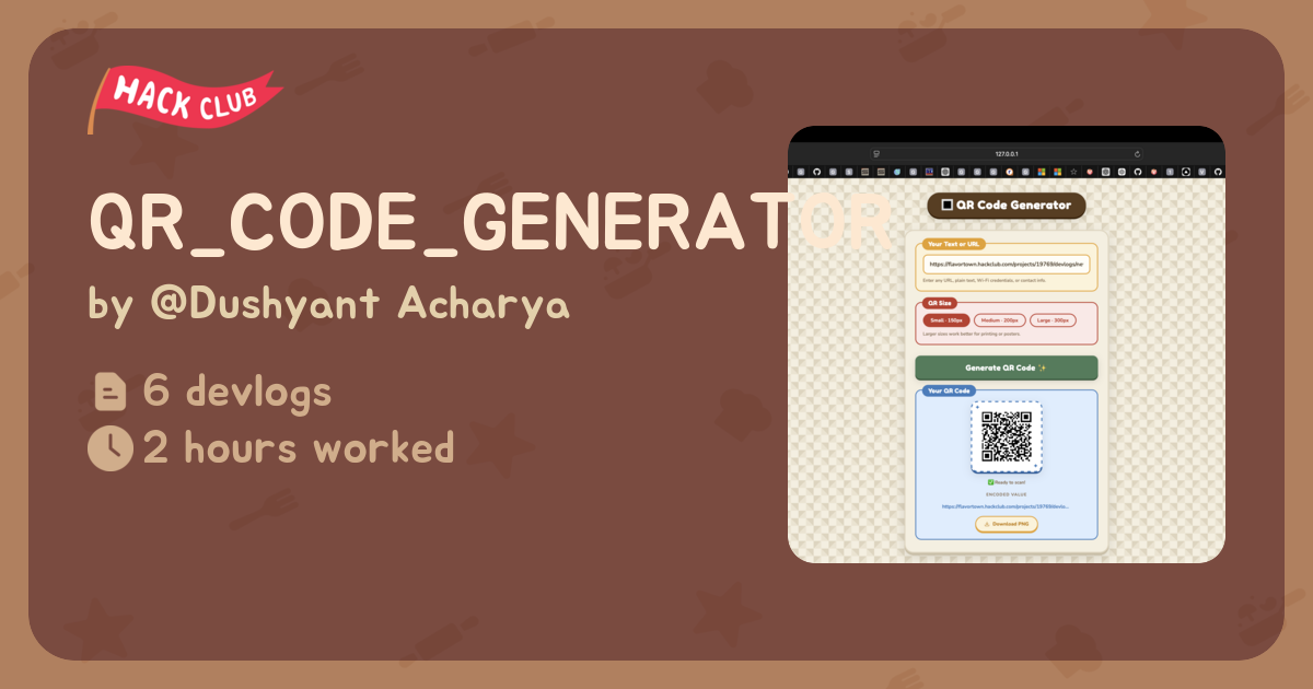 QR_CODE_GENERATOR - Flavortown