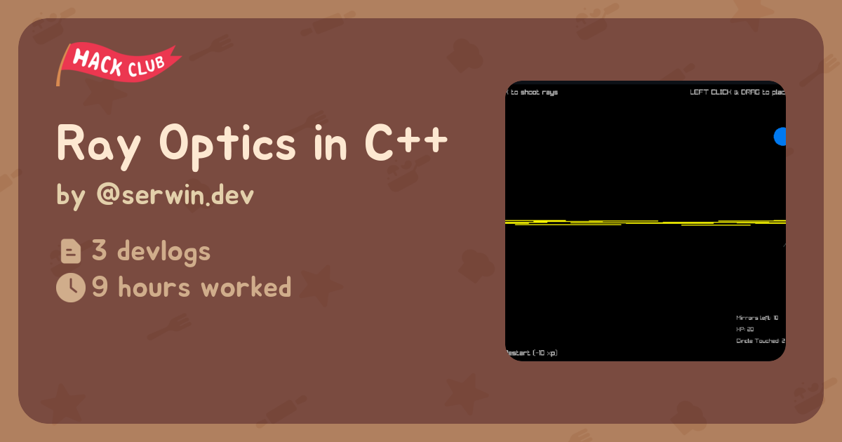Ray Optics in C++ - Flavortown