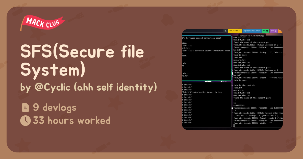 SFS(Secure file System) - Flavortown