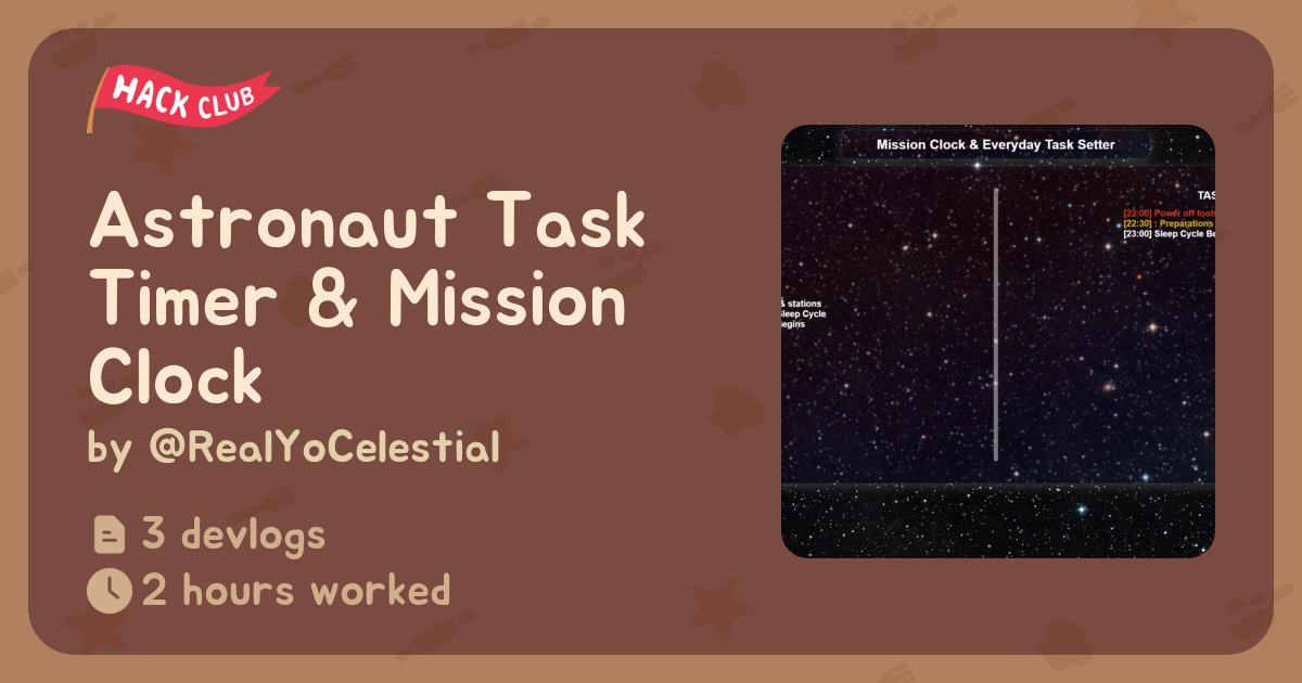Astronaut Task Timer & Mission Clock - Flavortown