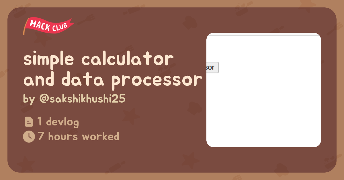 simple calculator and data processor - Flavortown