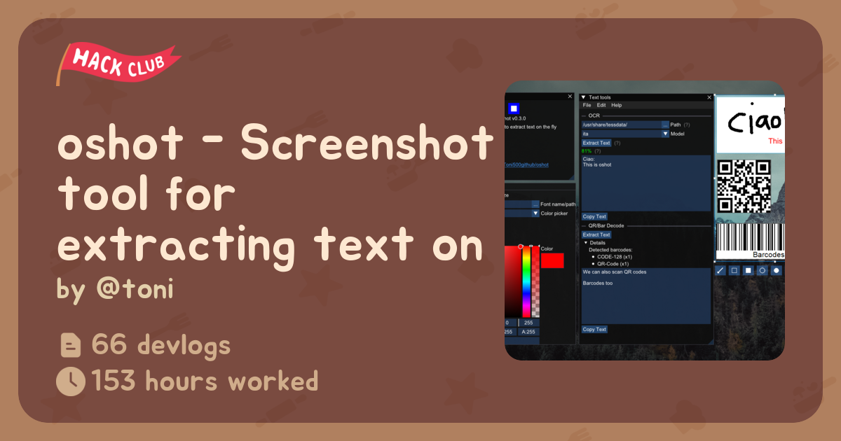oshot - Screenshot tool for extracting text on the fly - Flavortown