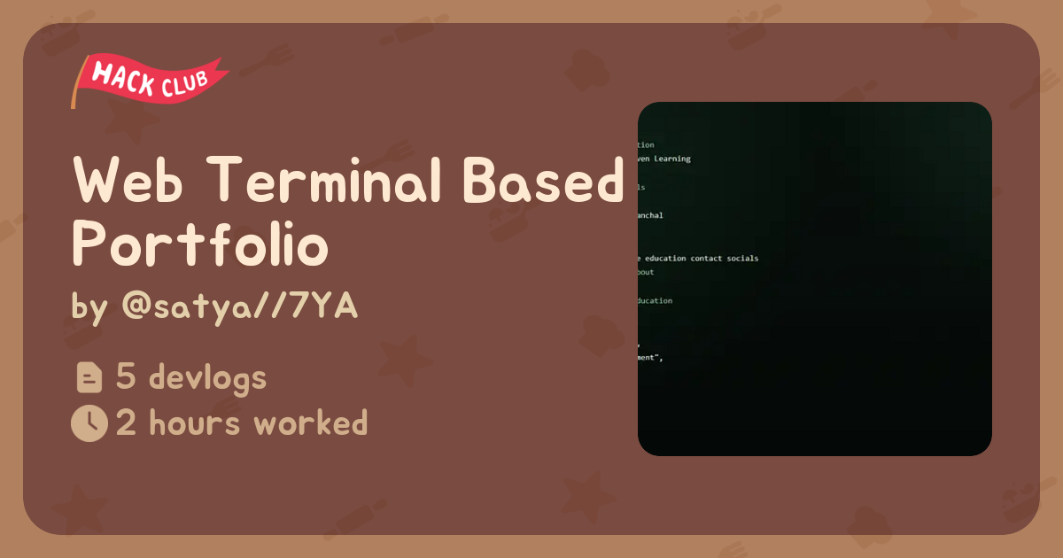 Web Terminal Based Portfolio - Flavortown