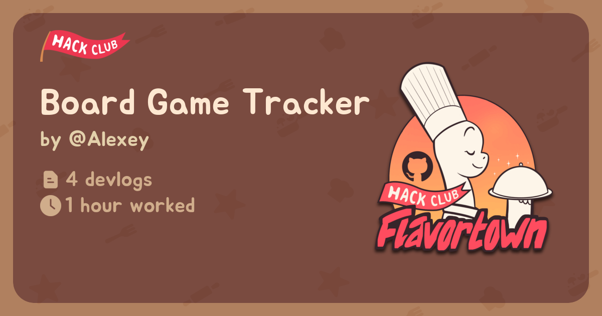 Board Game Tracker - Flavortown