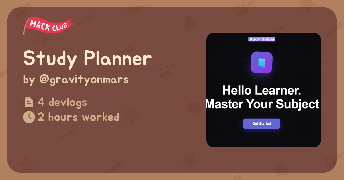 Study Planner - Flavortown