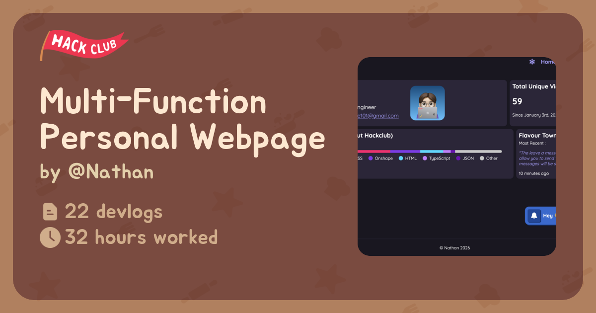 Multi-Function Personal Webpage - Flavortown