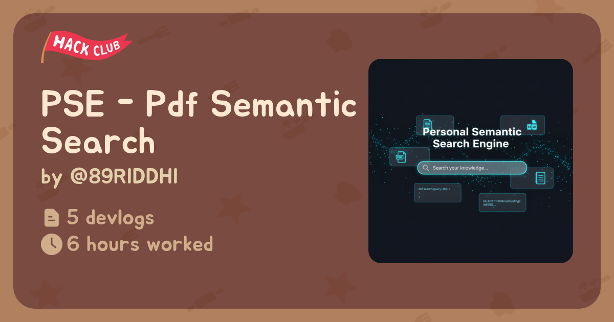PSE - Pdf Semantic Search - Flavortown