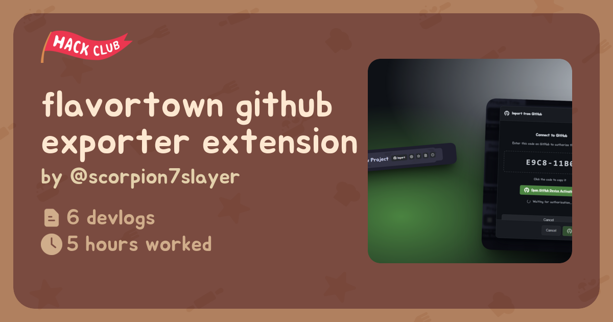 flavortown github exporter extension - Flavortown