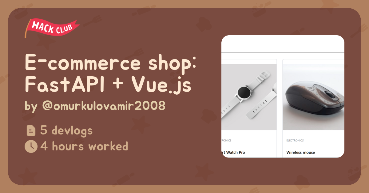 E-commerce shop: FastAPI + Vue.js - Flavortown