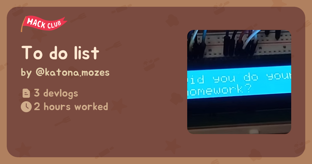 To do list - Flavortown