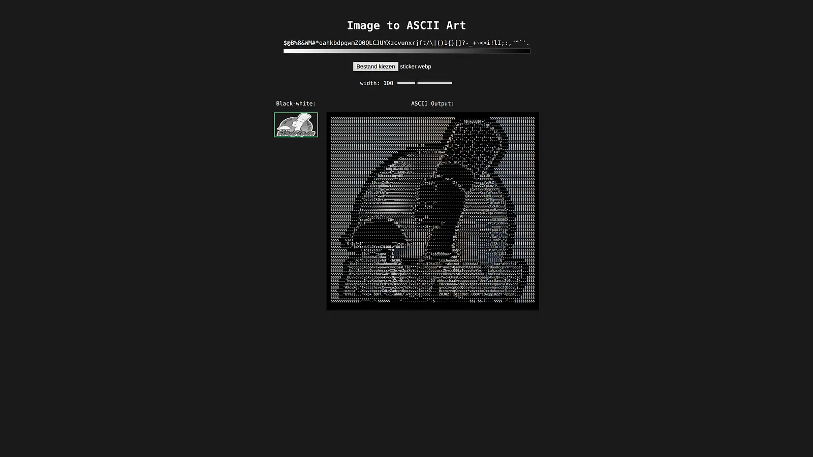 Image to ascii art banner