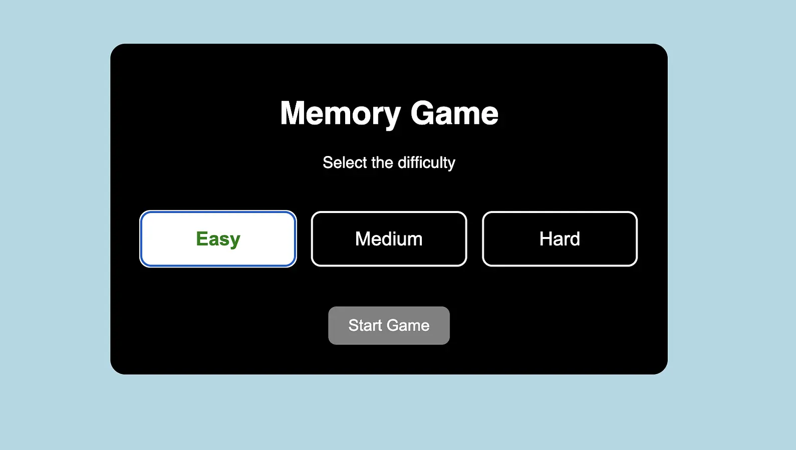 Memory Match Game banner