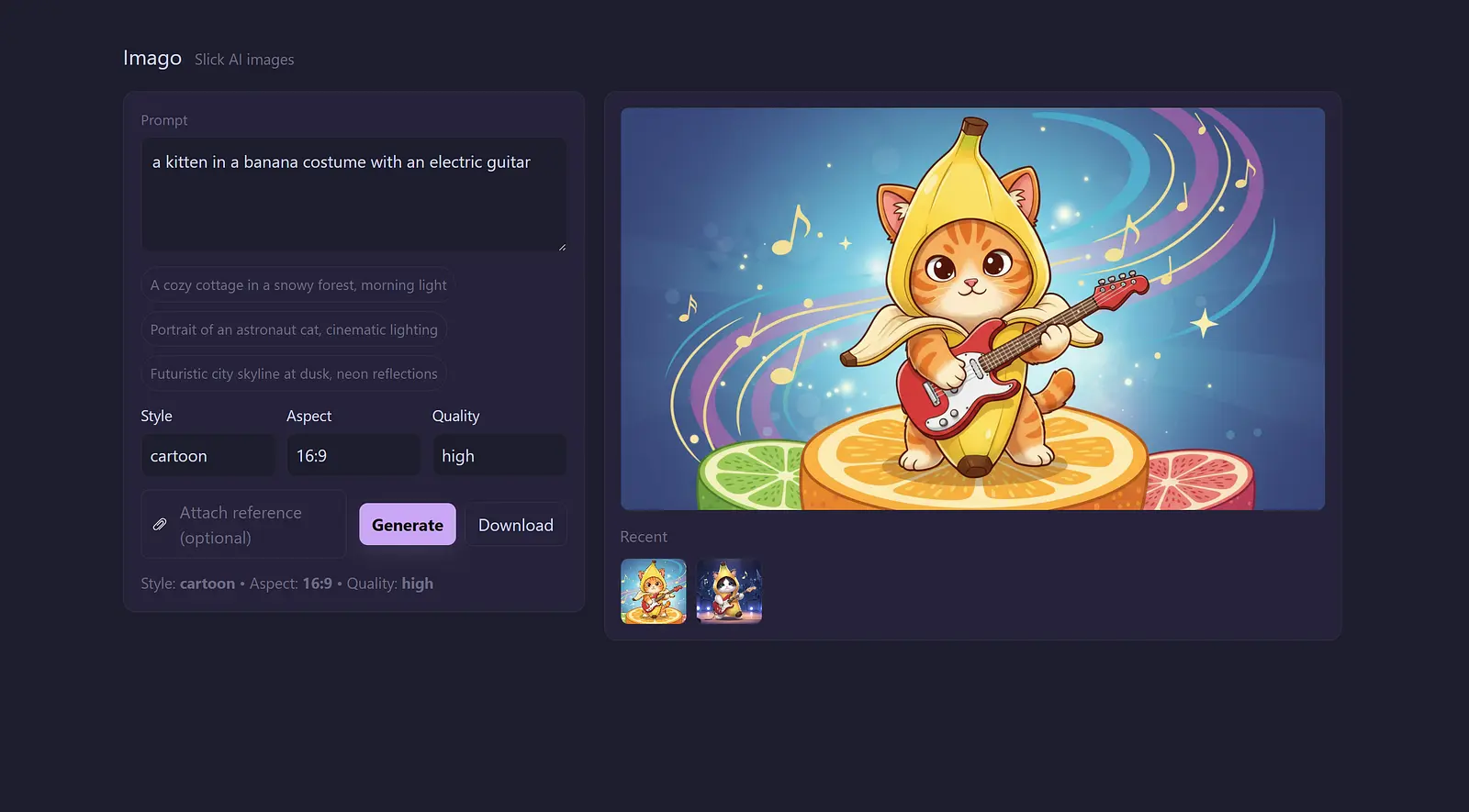 Imago - Image generation frontend banner