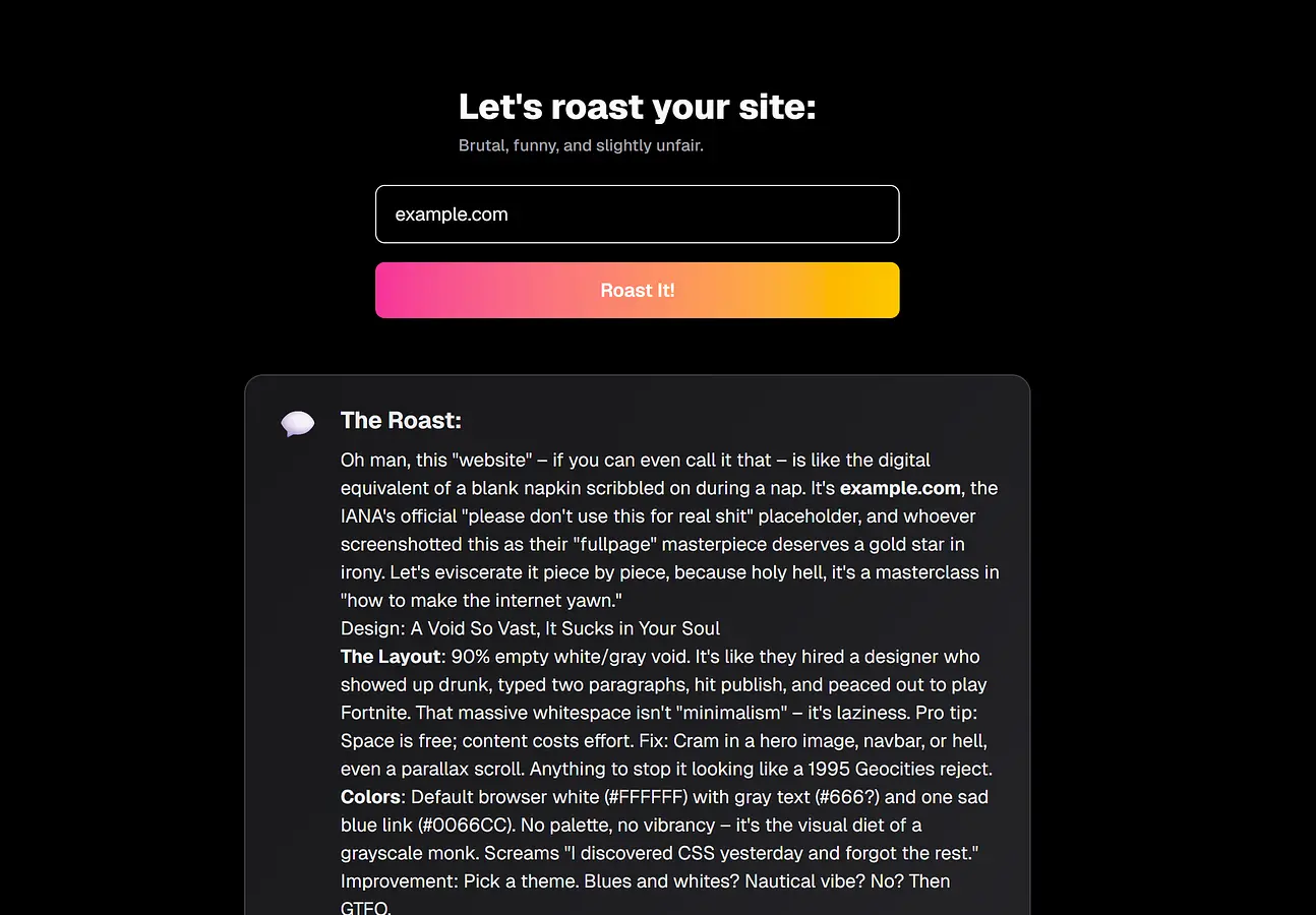 Roast - roast your site banner