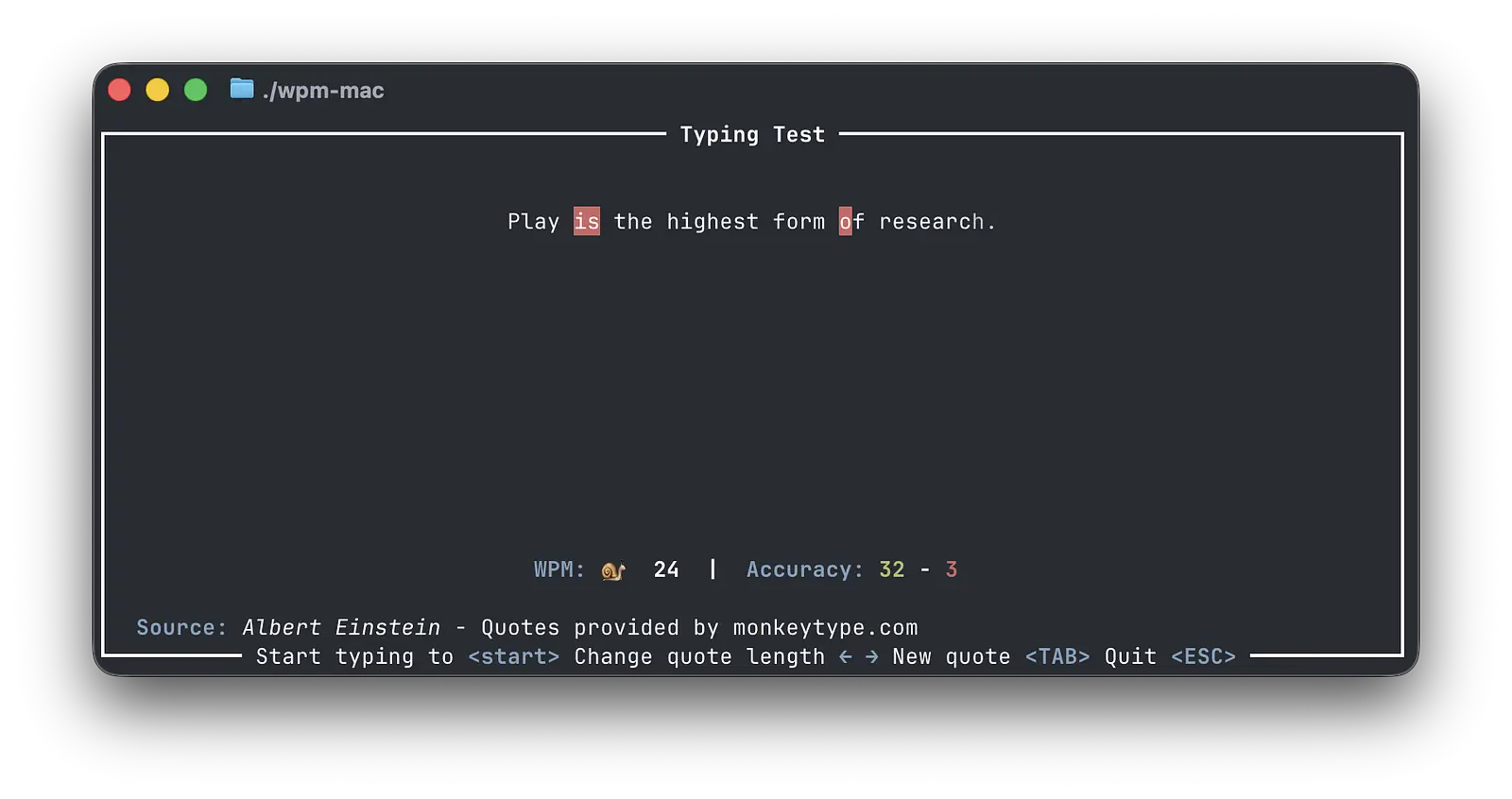 Terminal Typing Test banner