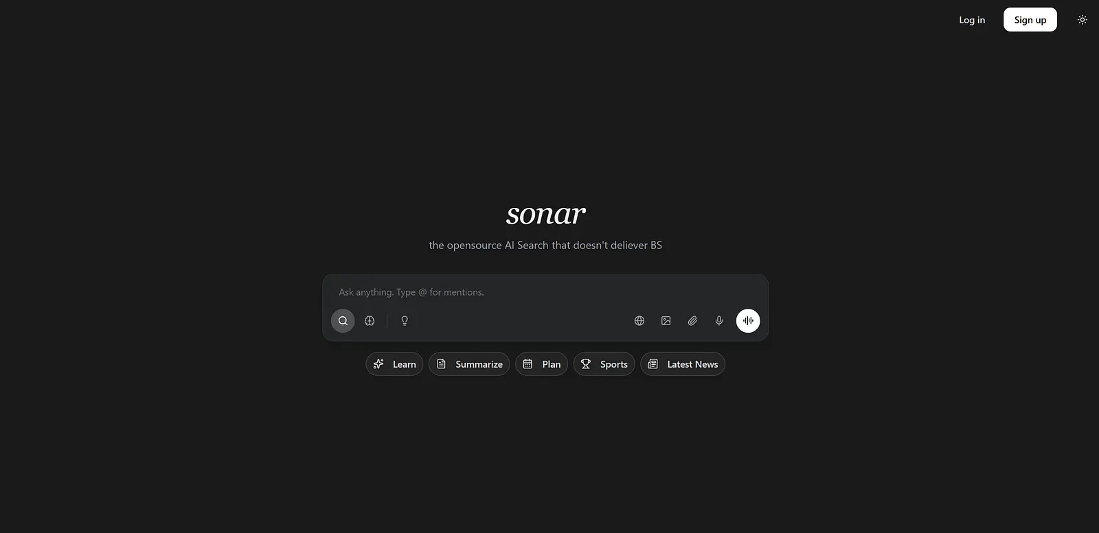 Sonar - AI search banner