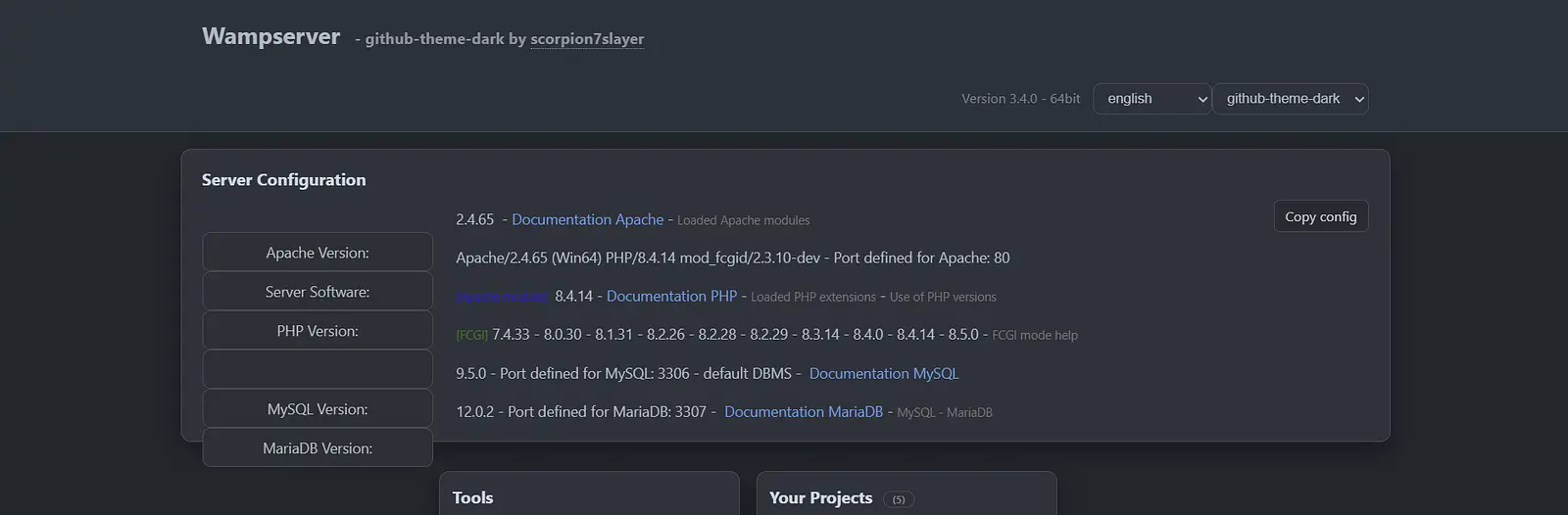 wampserver-modern-and-github-theme banner