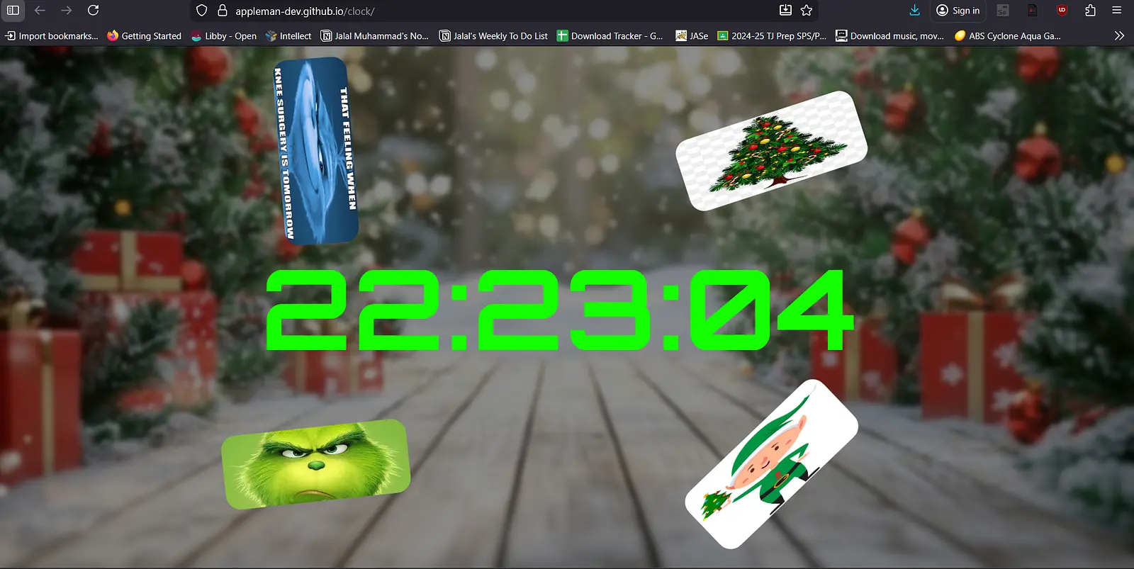 Christmas Themed Clock banner