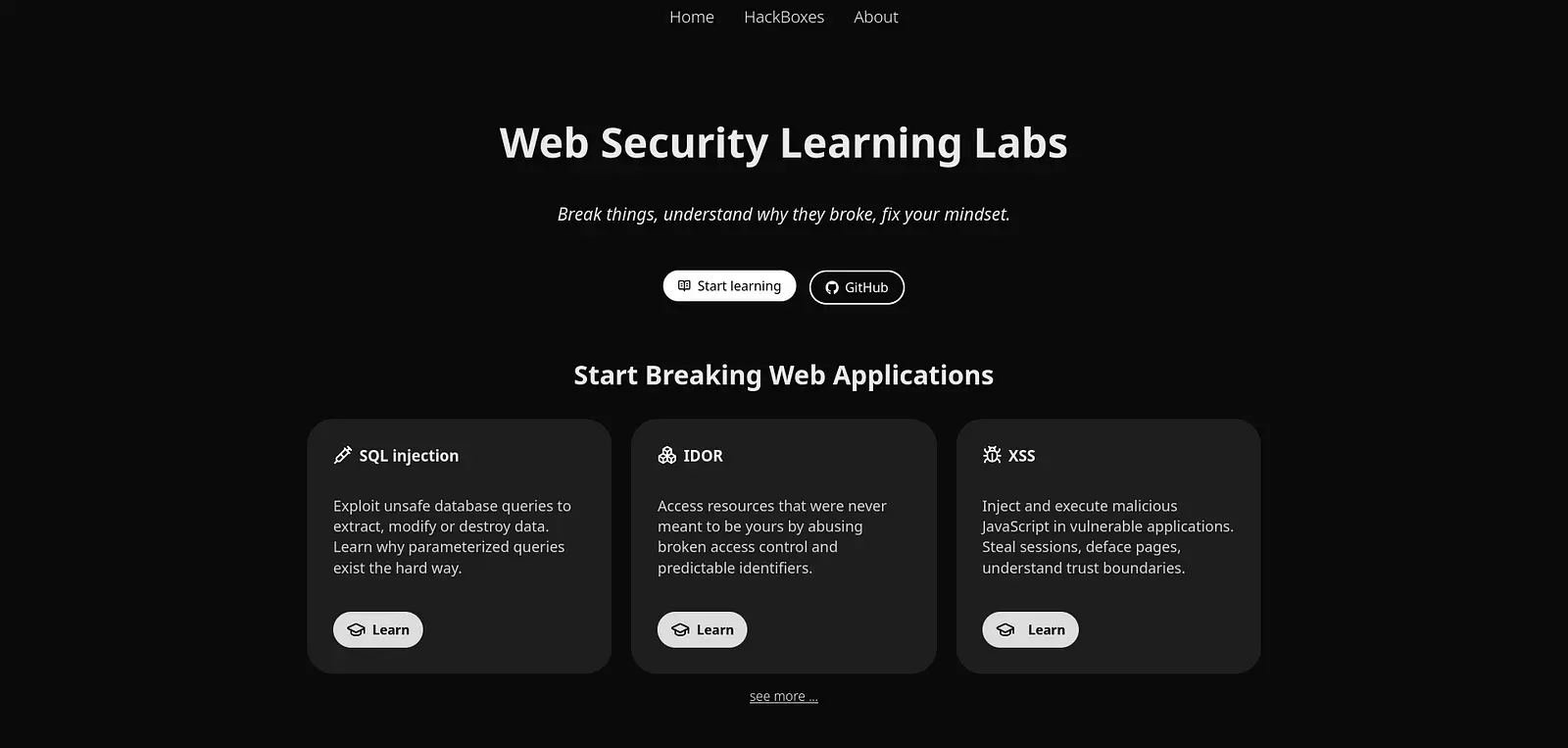 WebSecurityLearningLabs banner