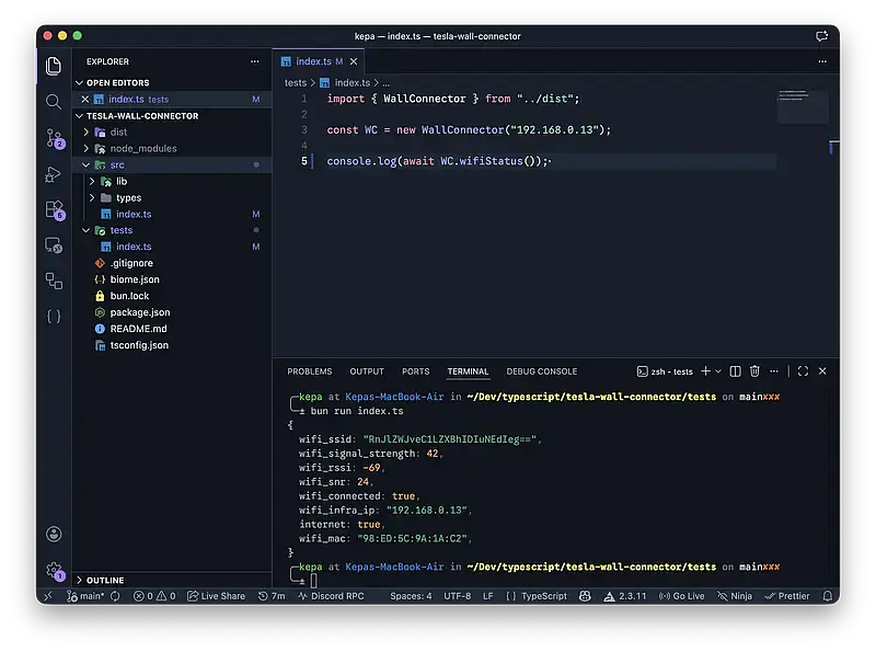 Tesla Wall Connector API (TypeScript) banner