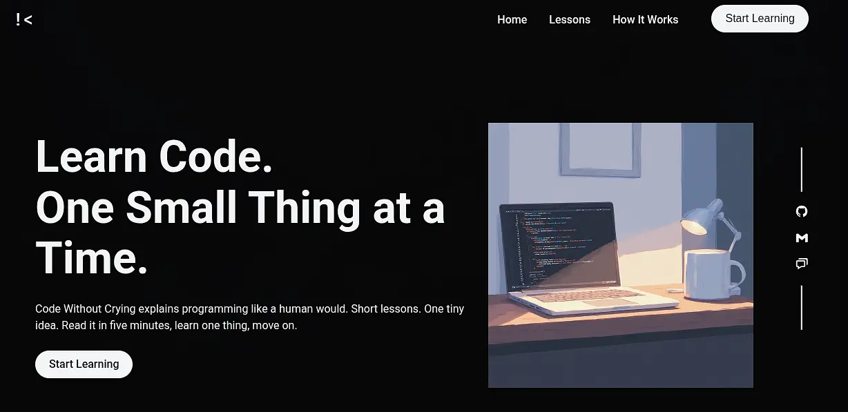 Code Without Crying banner