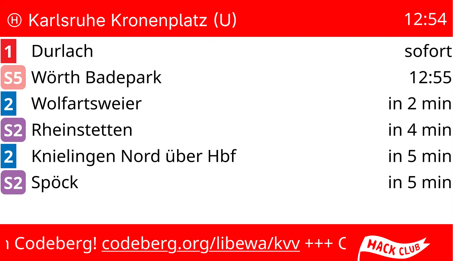 Karlsruhe Subway style departure board. banner