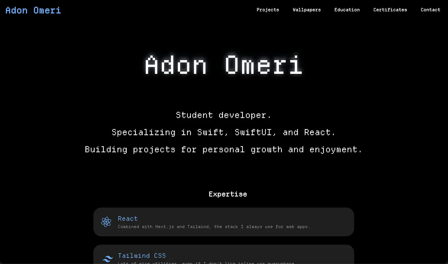 personal portfolio banner