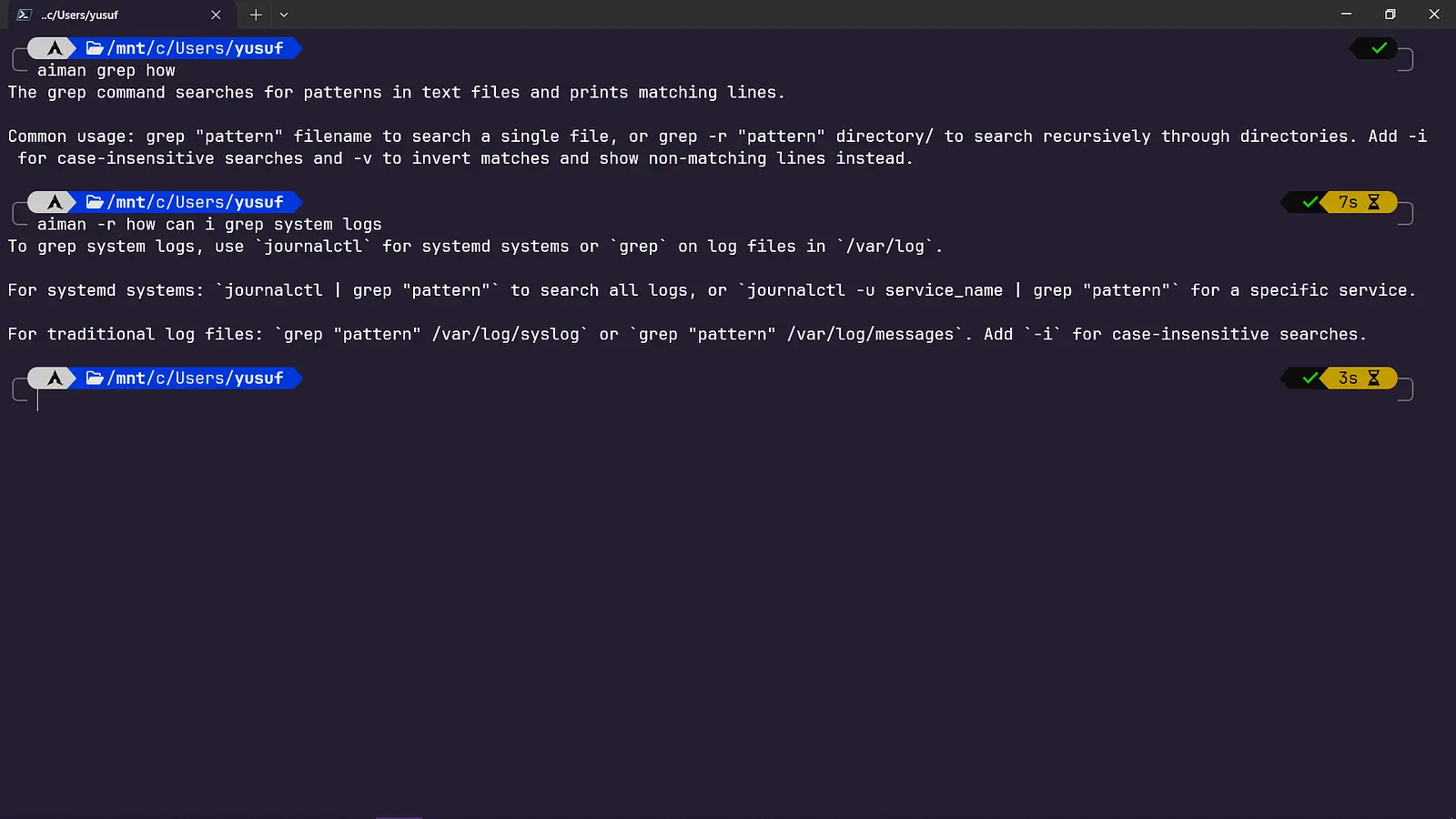 AIman linux command helper banner