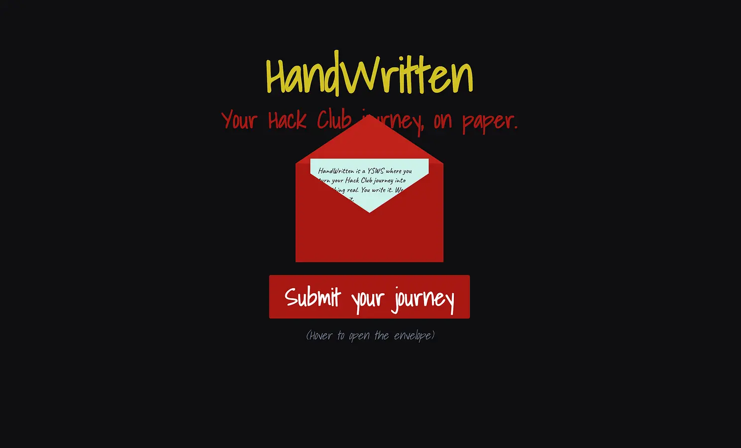 HandWritten Site banner