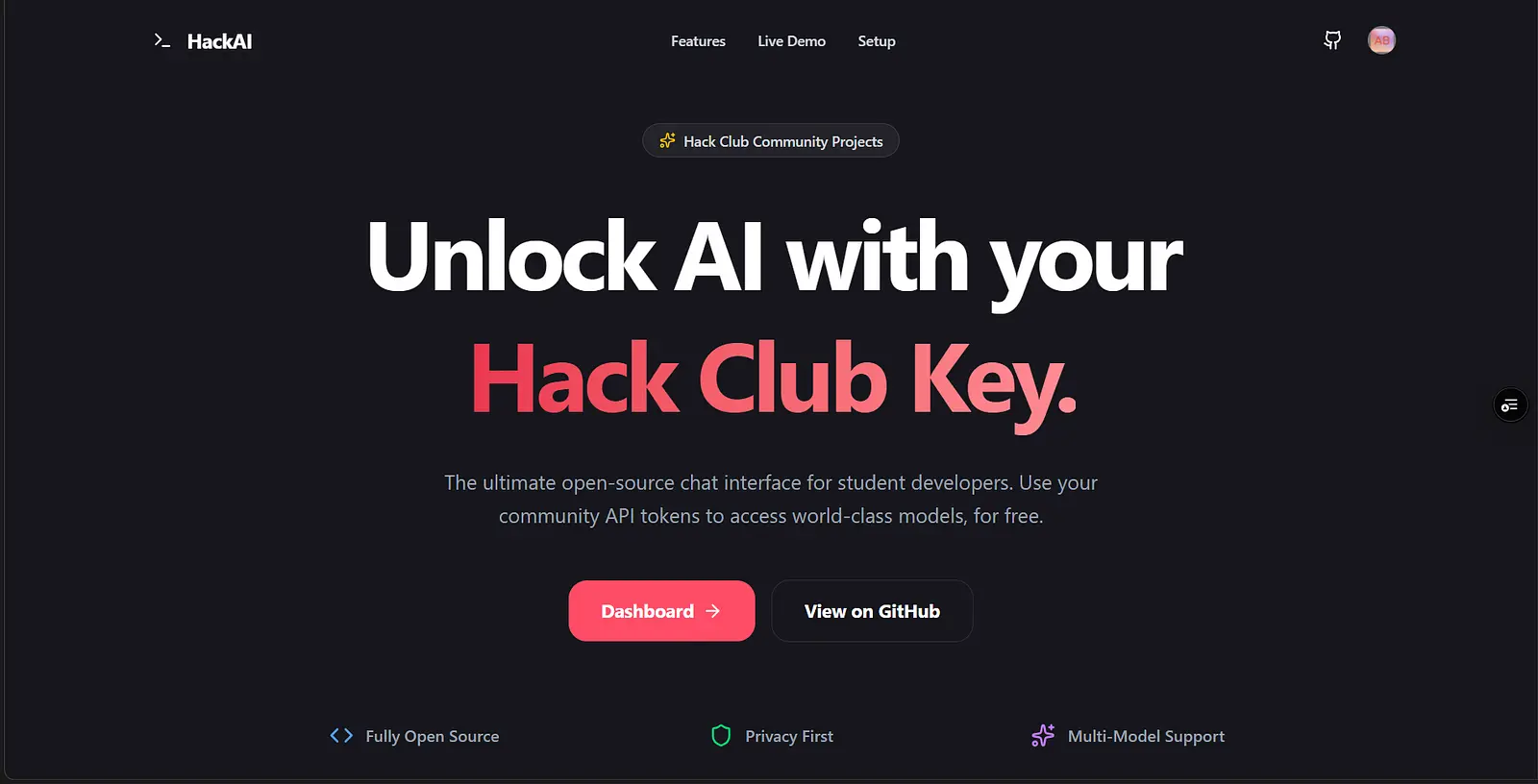 Personal Ai Platform for hack clubbers banner
