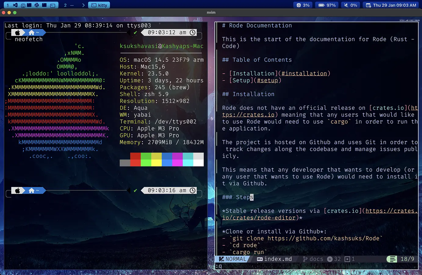 Blueberry Mac dotfiles banner