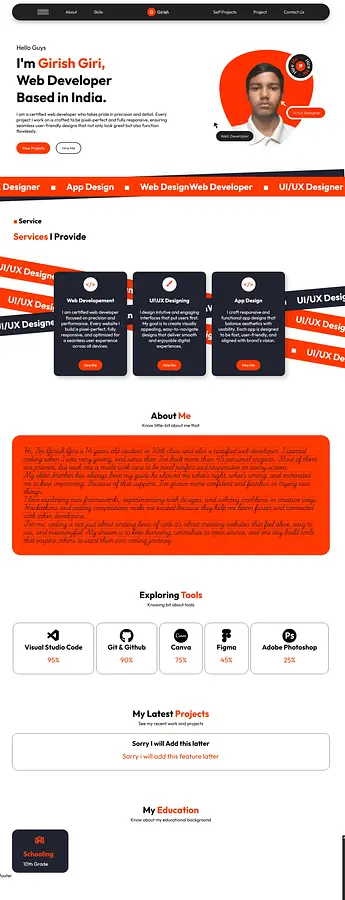 Girish's Portfolio site banner