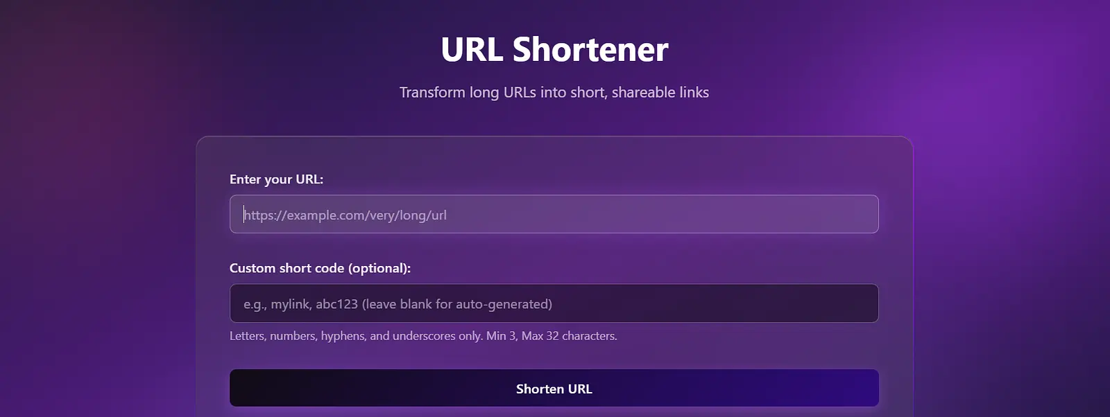 urlshortner banner